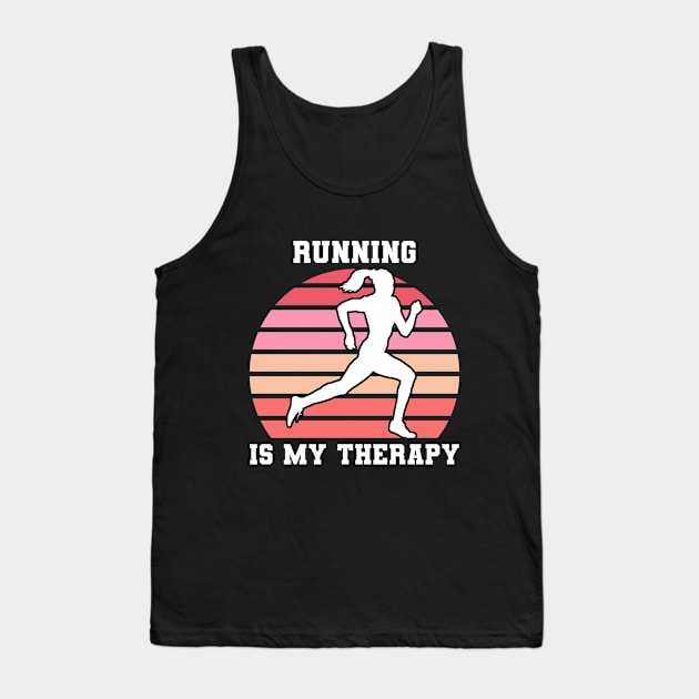 Running Is My Therapy Tank Top by coloringiship